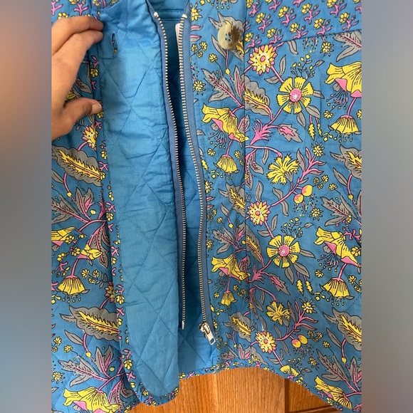 Small NWT Anthropologie DRA Los Angeles Floral Blue LIGHTWEIGHT Quilted Jacket - Picture 11 of 16